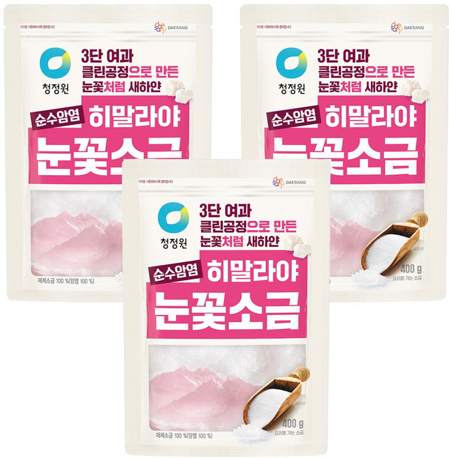 청정원 히말라야 눈꽃소금, 3개, 400g