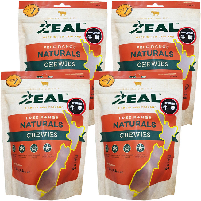 ZEAL 真致 天然風乾零食, 牛腱, 125g, 4包