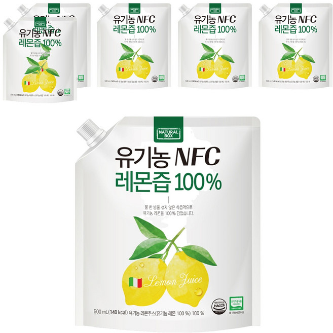 내추럴박스 유기농 NFC 레몬즙, 500ml, 6개