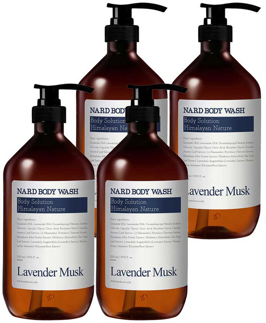 나드 바디워시 라벤더머스크, 1L, 4개