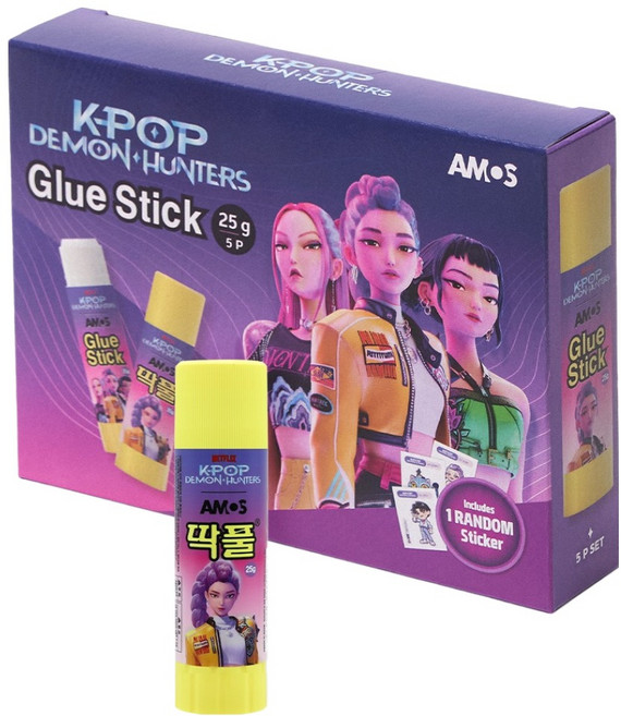 아모스 케이팝 데몬 헌터스 케데헌 헌트릭스 딱풀 25g x 5종 세트, 1세트