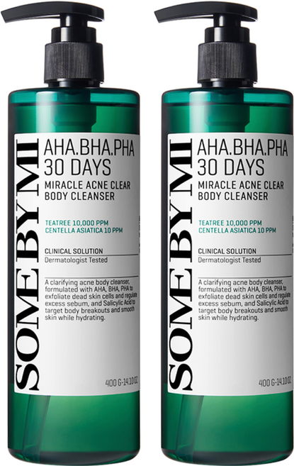 썸바이미 아하 바하 파하 30데이즈 미라클 아크네 클리어 바디 클렌저 유칼립투스잎오일 향, 400g, 2개