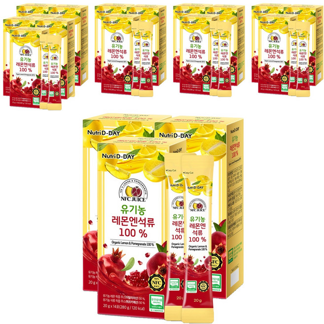 뉴트리디데이 유기농 레몬엔석류즙 100%, 280g, 18개
