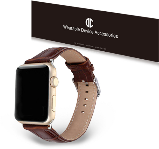 DC NET WORK Apple Watch皮革兼容錶帶, 深棕色