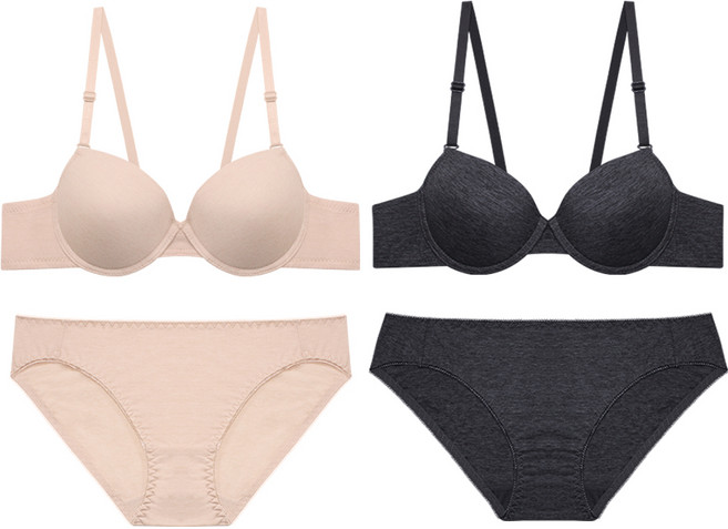 파란 브라 팬티 베이직코튼 + 블랙코튼 세트