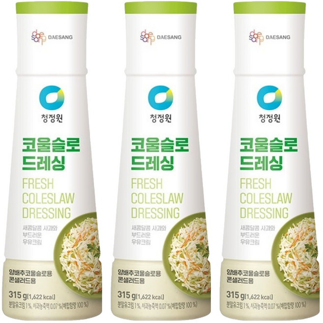 청정원 코울슬로 드레싱, 315g, 3개