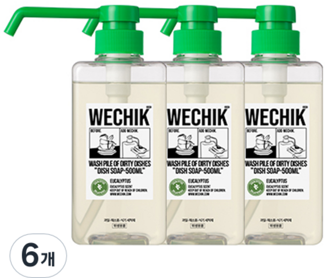 위칙 멀티플 주방세제, 500ml, 6개