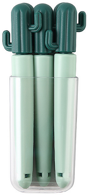 바코젤 밀봉 봉지 고정 집게 5p + 자석 케이스 세트, 선인장 민트, 1세트