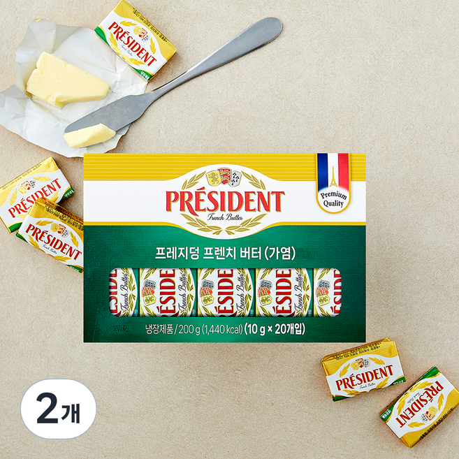 프레지덩 버터 가염 20개입, 200g, 2개
