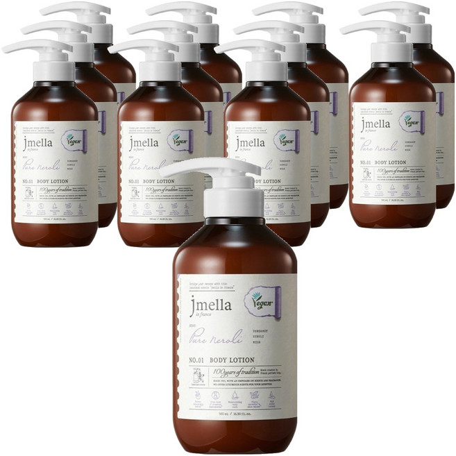 제이멜라 인 프랑스 퓨어 네롤리 비건 바디 로션 오렌지 네롤리향, 12개, 500ml