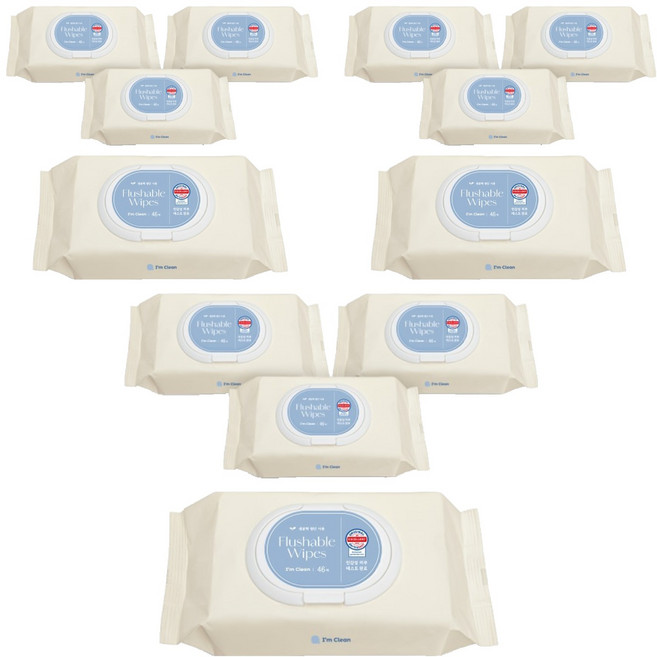 아임클린 저자극 비데 물티슈 캡형, 46매입, 12개