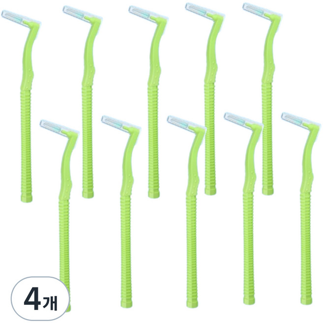 르메이스 L형 치아브러쉬 치간칫솔 그린, 10개입, 4개