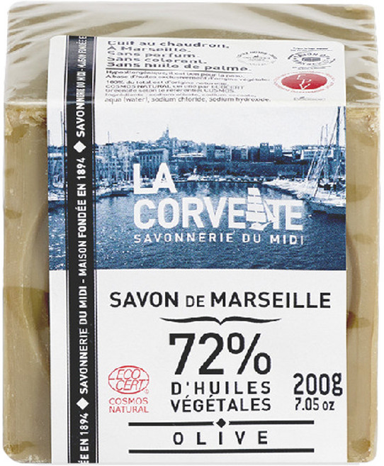 LA CORVETTE 法釩馬賽莊園 經典橄欖油馬賽皂, 200g, 1個
