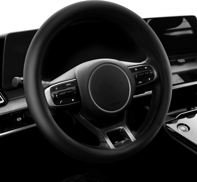 탐사 자동차 차량용 고급 가죽 핸들커버 순정형, 블랙