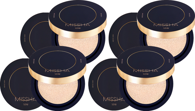 미샤 스테이 하이커버 쿠션 파운데이션 14g, 21호 바닐라, 4개