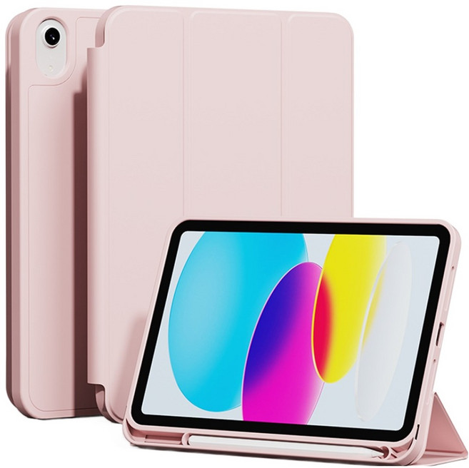 요거 아이패드 케이스 애플펜슬 수납 실리콘 태블릿 PC 스마트 커버, 베이비핑크, 2개