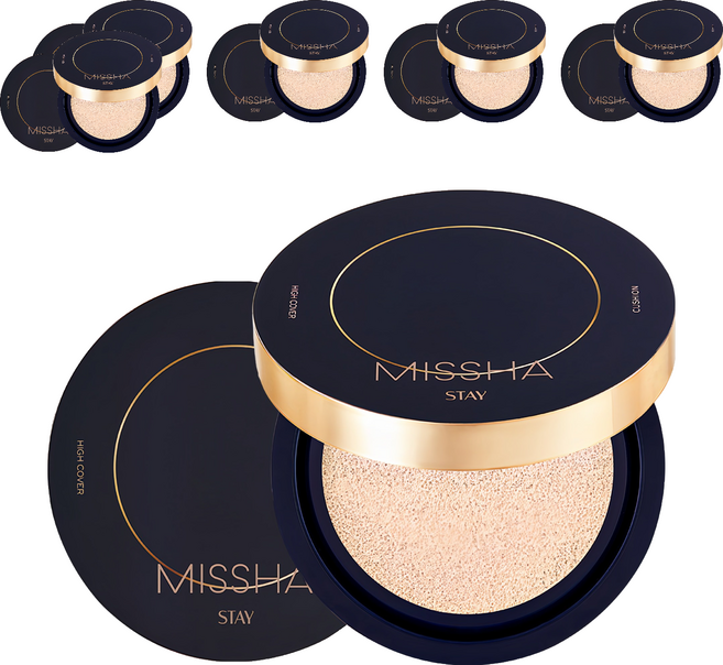 미샤 스테이 하이커버 쿠션 파운데이션 14g, 21호 바닐라, 6개