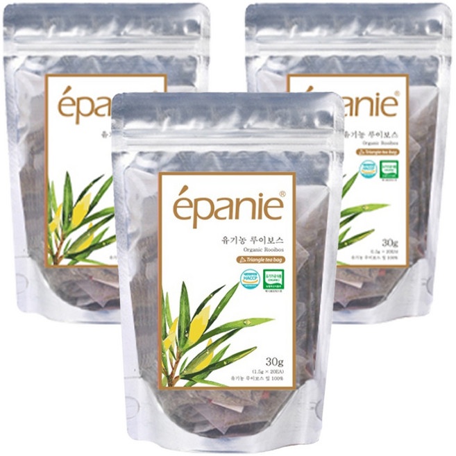 에빠니 유기농 루이보스 허브차 삼각망 티백, 1.5g, 20개입, 3개