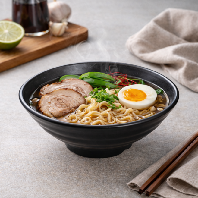 인글로우 다용도 면기 라면 우동 그릇 18.7cm, 블랙, 2개