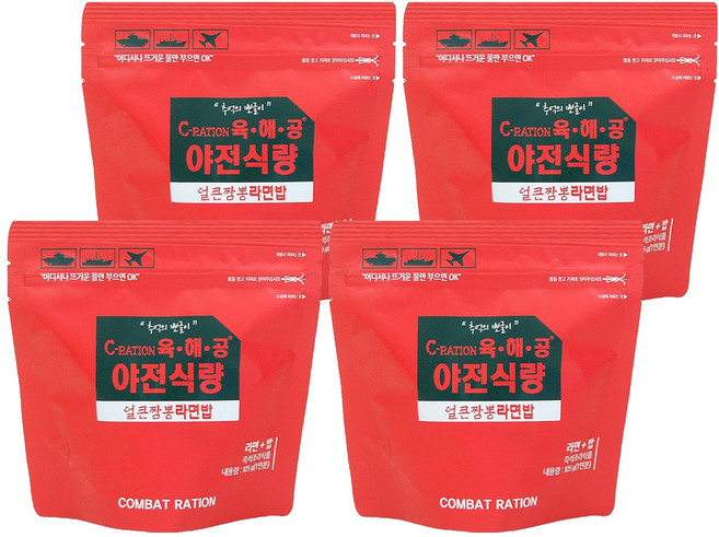 육해공야전식량 얼큰짬뽕라면밥, 105g, 4개