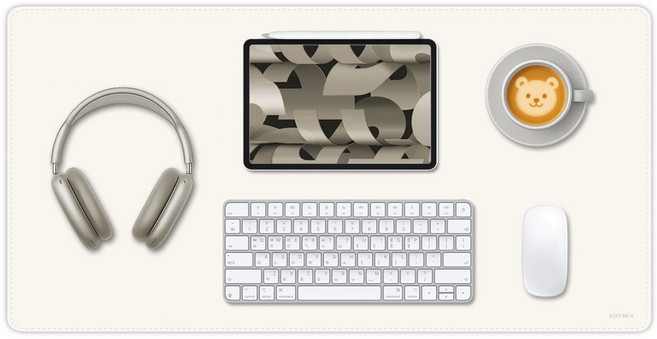 소이믹스 유니크 가죽 장패드 데스크매트 SOL7LO M, 아이보리, 1개