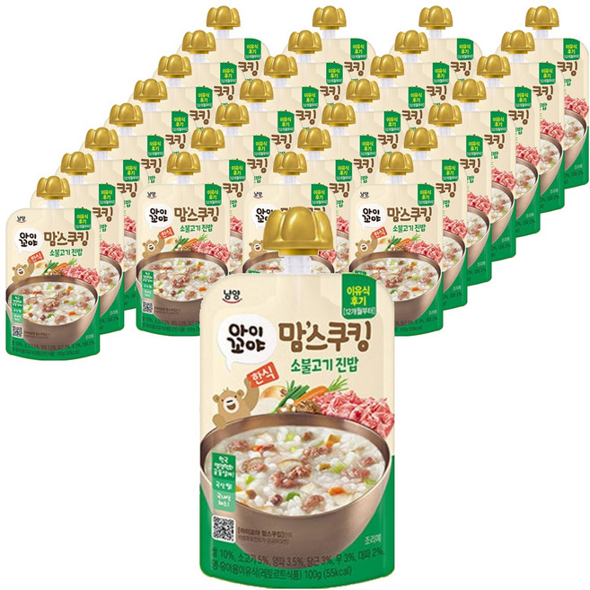 맘스쿠킹 이유식, 100g, 30개, 소불고기 진밥
