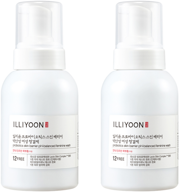 일리윤 프로바이오틱스 스킨 배리어 약산성 여성청결제 버블타입, 300ml, 2개