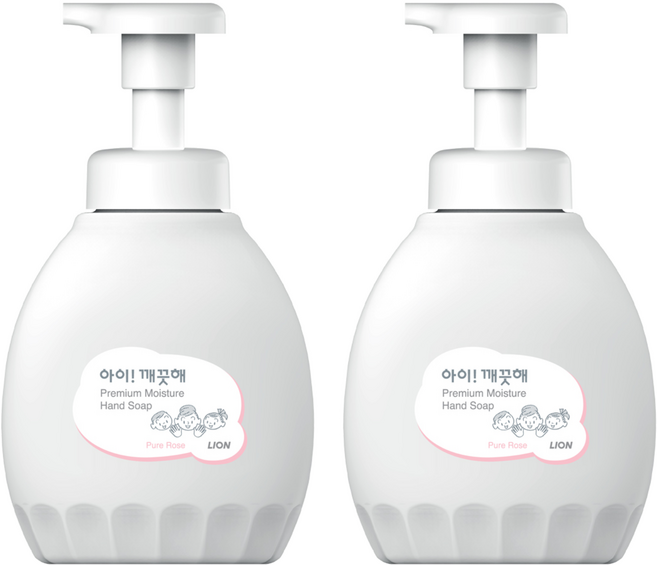아이깨끗해 프리미엄 모이스처 폼 핸드솝 퓨어 로즈, 450ml, 2개