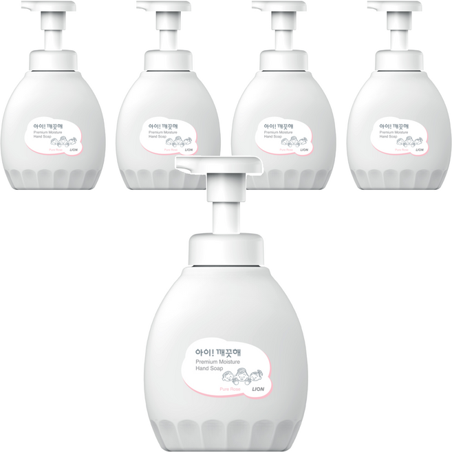 아이깨끗해 프리미엄 모이스처 폼 핸드솝 퓨어 로즈, 450ml, 5개