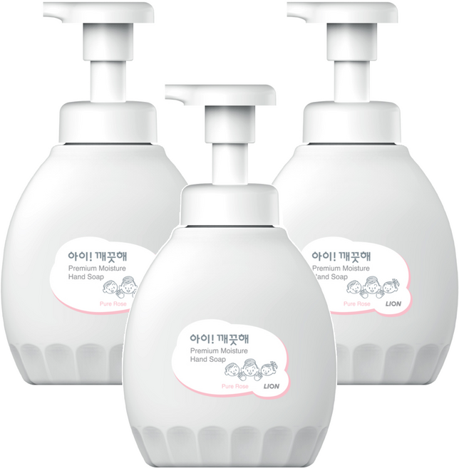 아이깨끗해 프리미엄 모이스처 폼 핸드솝 퓨어 로즈, 450ml, 3개