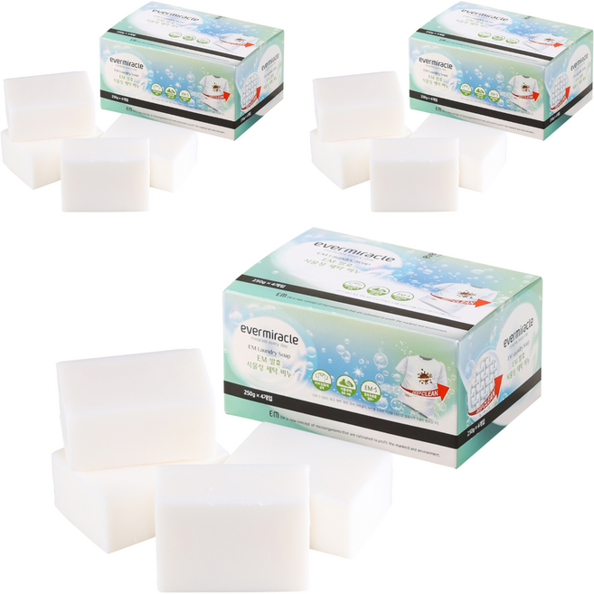 에버미라클 EM 발효 식물성 세탁비누, 250g, 12개