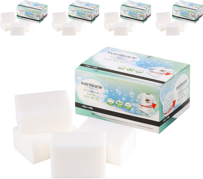 에버미라클 EM 발효 식물성 세탁비누, 250g, 20개