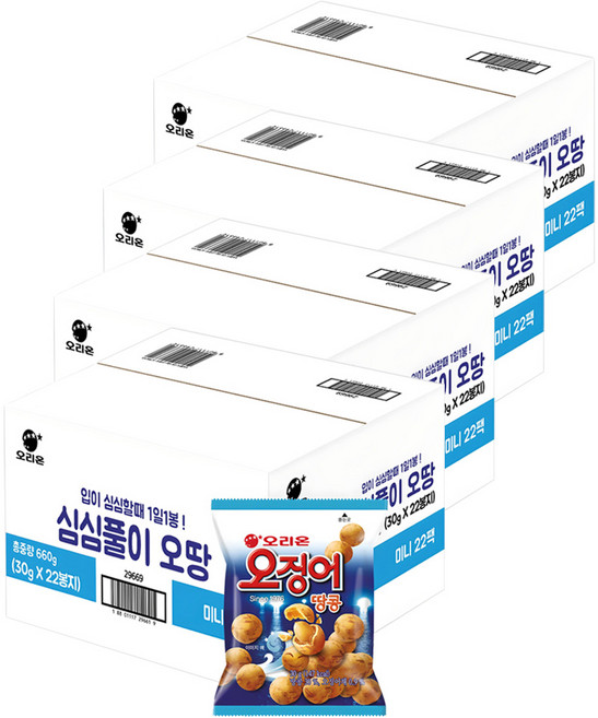 오리온 심심풀이 오땅미니 스낵, 30g, 88개