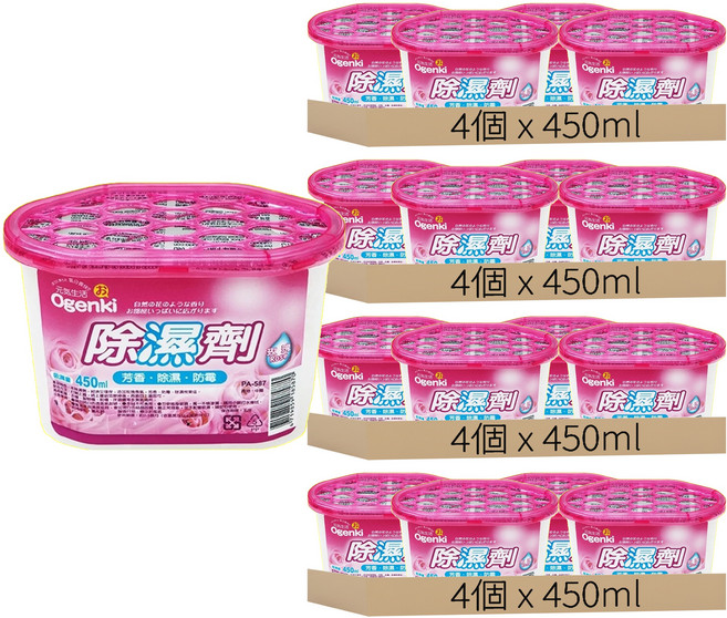元氣生活 除濕劑, 450ml, 16個