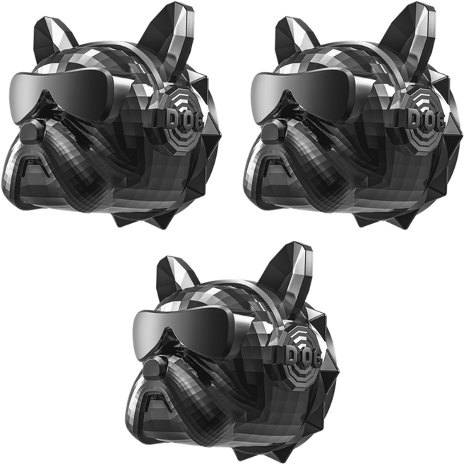 도그독 차량용 방향제 D-E1 불독 메탈릭블랙, 3개, 블랙체리