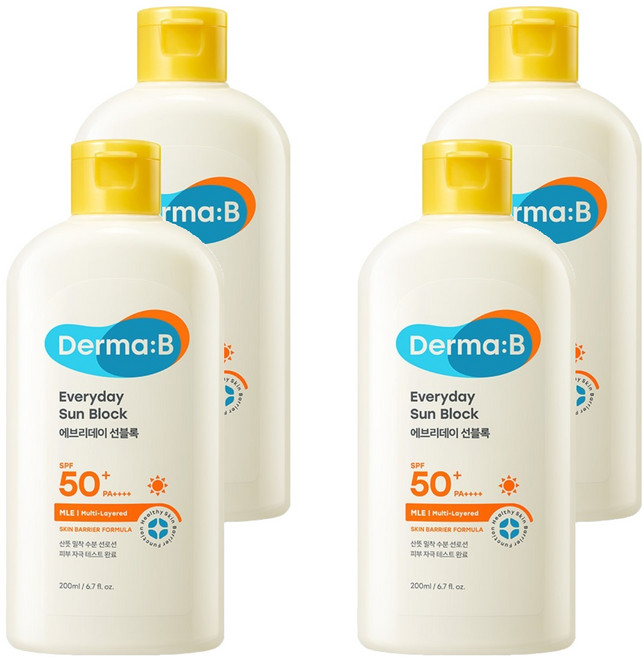 더마비 에브리데이 선블록 SPF50+ PA++++, 200ml, 4개