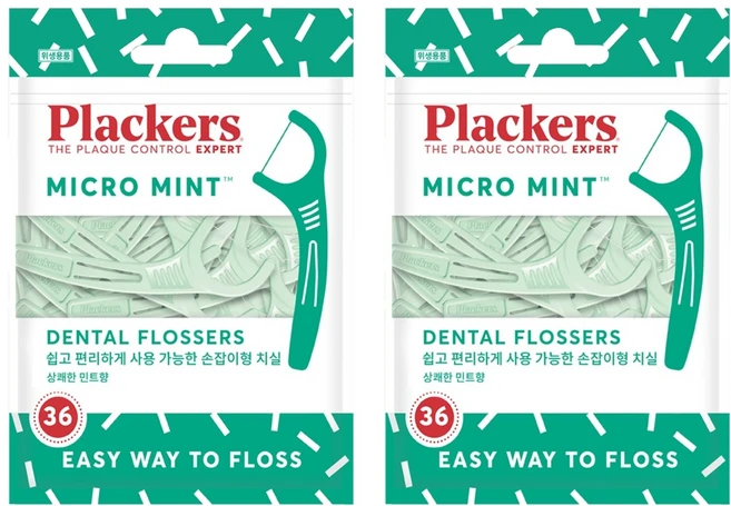 플랙커스 마이크로 민트 치실, 8cm, 36개입, 2개 - 쿠팡