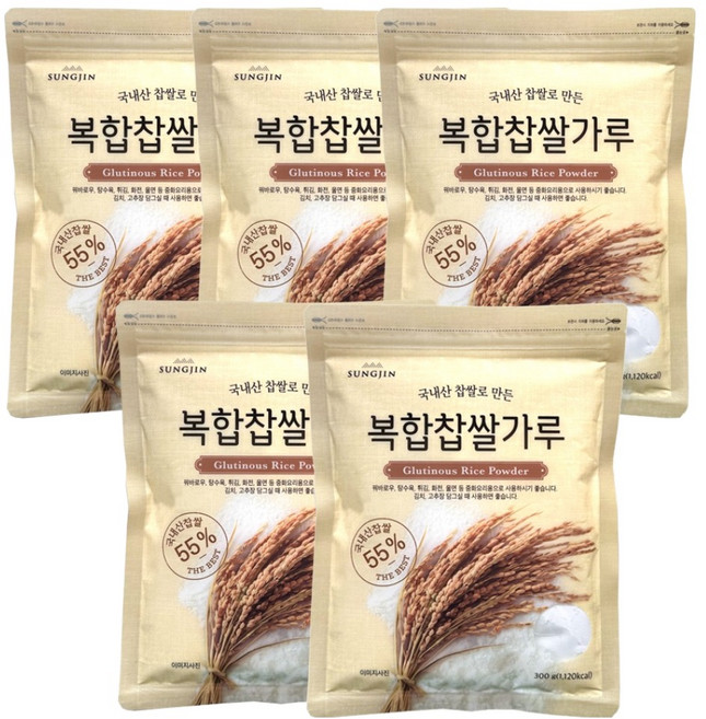 성진 복합 찹쌀 가루, 300g, 5개