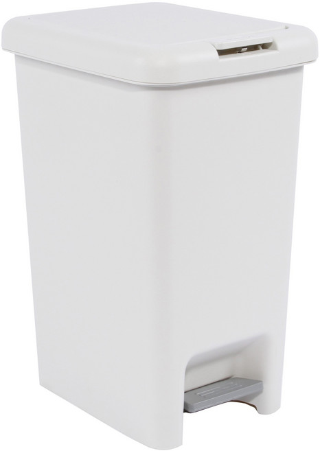 하비티 모던 심플 원터치 저소음 페달 휴지통 10L, 화이트