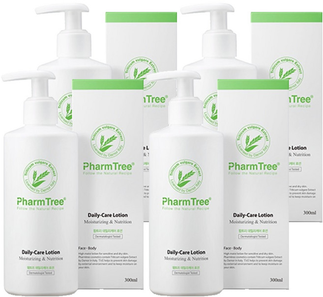 팜트리 데일리케어 로션 무향, 300ml, 4개
