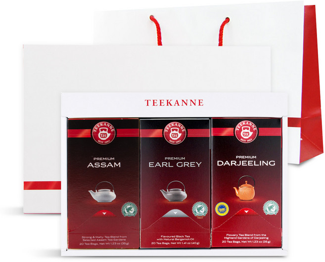 티칸네 홍차 3종 선물세트, 얼그레이 20p + 아쌈 20p + 다즐링 20p, 1세트