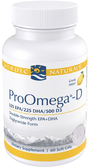 Nordic Naturals 魚油 + D膠囊, 60顆, 1瓶