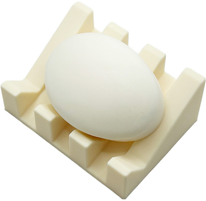 바코젤 논슬립 실리콘 비누받침, 화이트, 1개