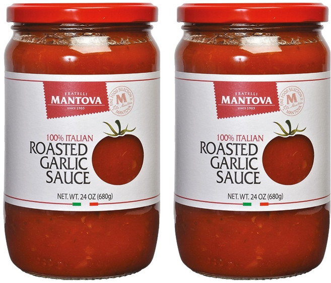 만토바 로스티드 갈릭 토마토 소스, 2개, 680g