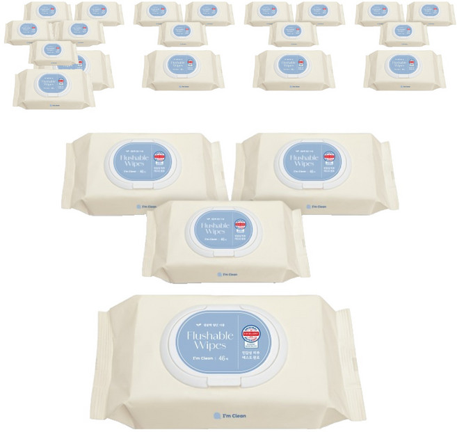 아임클린 저자극 비데 물티슈 캡형, 46매입, 24개