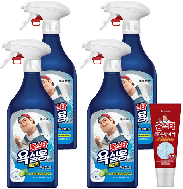 홈스타 욕실용 세정제 500ml 4p + 바르는 곰팡이 싹 120ml, 620ml, 1세트