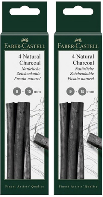 파버카스텔 PITT 목탄 블리스터 스틱 9-15mm x 4p 129498, 블랙, 2개