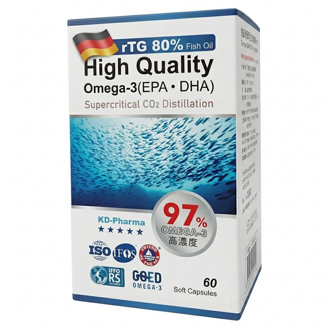 詠安大醫 德國極寶魚油軟膠囊, 60顆, 0.75g, 1盒