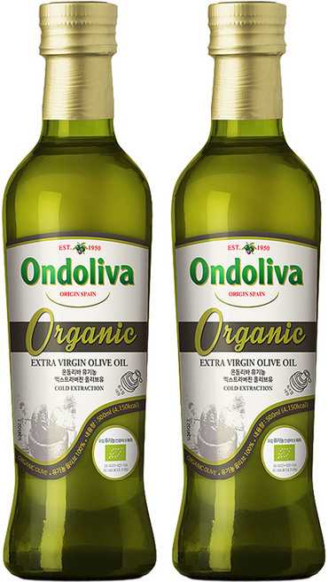 온돌리바 유기농 엑스트라버진 올리브유, 500ml, 2개