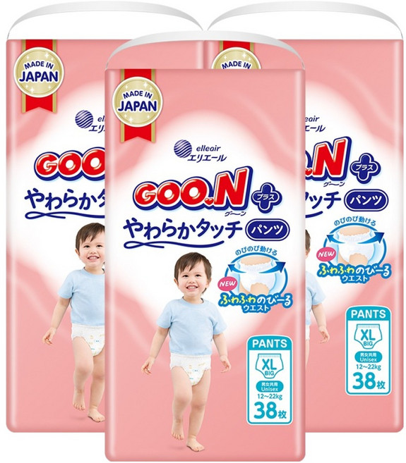 군 플러스 팬티형 기저귀 남여공용, 특대형(XL), 114매